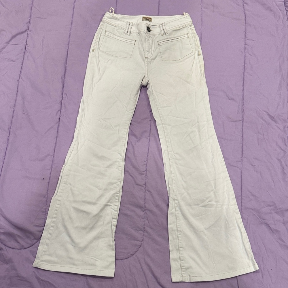 Women’s Free People Cream Buttoned Pants-Just wrinkled! Excellent condition!